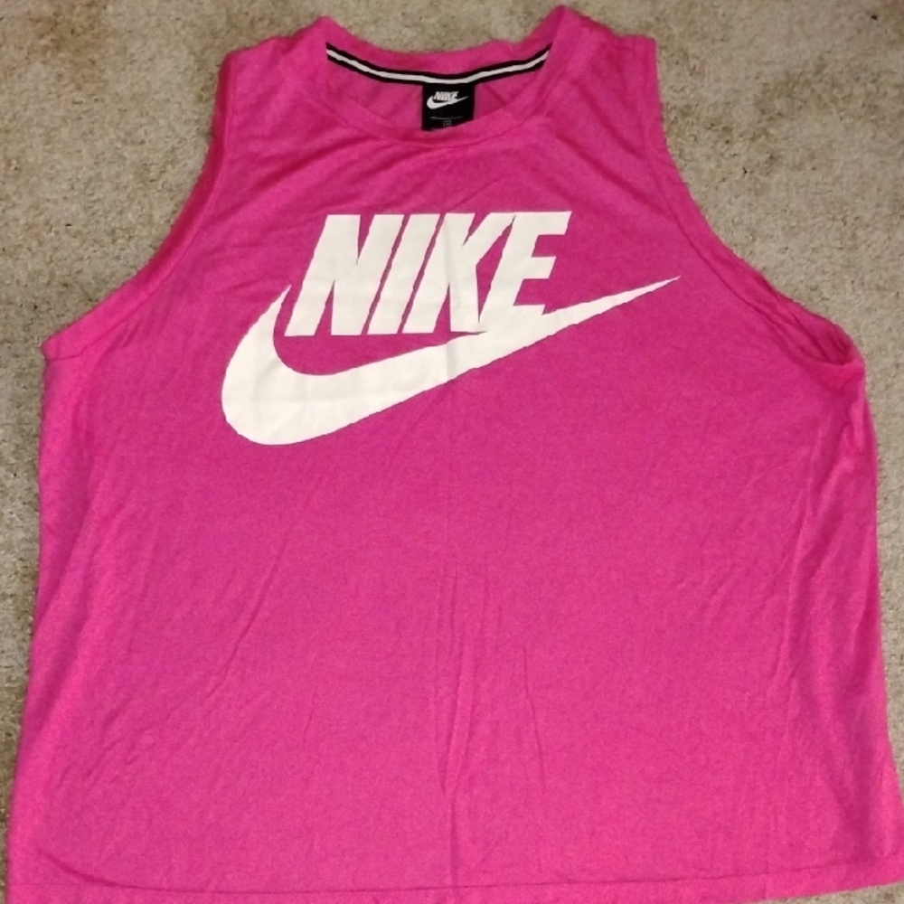Nike Fuchsia Sleeveless Top with White Logo